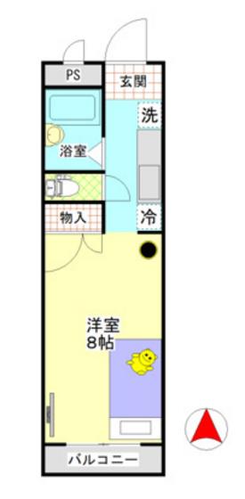 SKマンション(1K/2階)の間取り写真