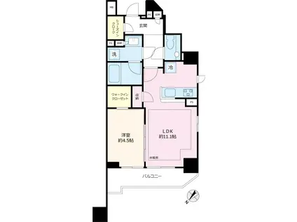 シティテラス文京小石川(1LDK/1階)の間取り写真