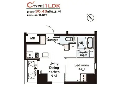 WEAVE BASE -ASUKAYAMA PARK 飛鳥山公園(1LDK/5階)の間取り写真