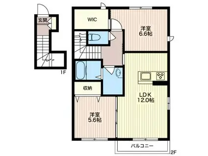 パールガーデンヒルA(2LDK/1階)の間取り写真