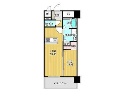 大津町引水 マンション(1LDK/5階)の間取り写真