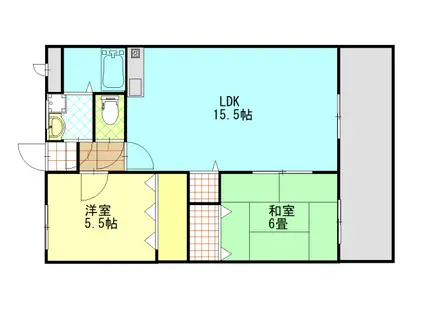 ジャスミン(2LDK/1階)の間取り写真