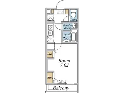リブリ・FINEIII(1K/2階)の間取り写真