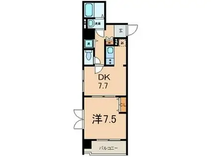 RADIANT IWAIDA(1DK/4階)の間取り写真