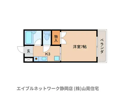 エクセルM(1K/3階)の間取り写真