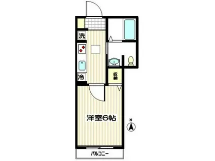 シャーメゾン長沢(1K/1階)の間取り写真