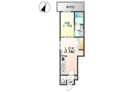 豊中市螢池中町アパート(1LDK/1階)の間取り写真