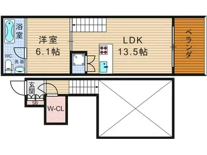 匠空阿波座西(1LDK/4階)の間取り写真