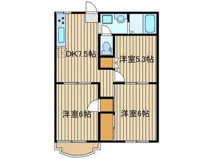 エスポワール92(3DK/2階)の間取り写真