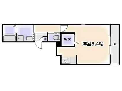 アン フルール(1K/1階)の間取り写真