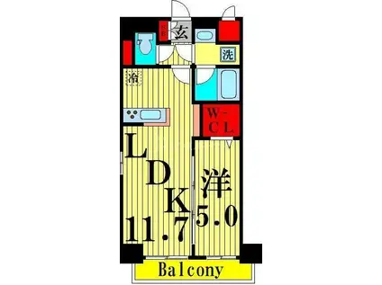 RINKS(1LDK/1階)の間取り写真