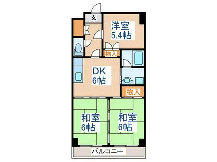 芳栄レジデンス(3DK/3階)の間取り写真