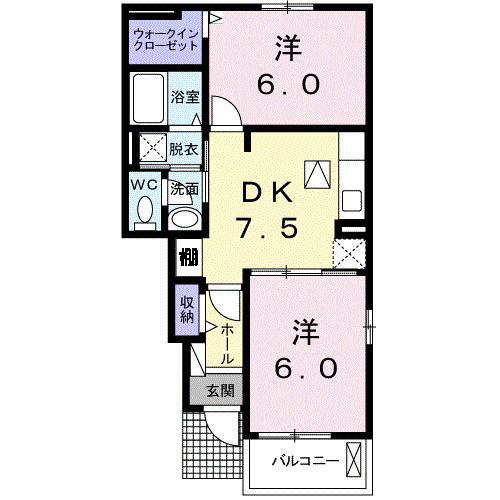 シンシア・II(2DK/1階)の間取り写真