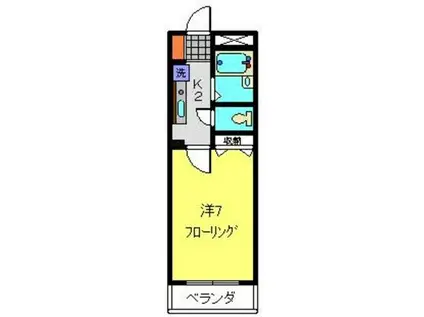 パレスK(1K/3階)の間取り写真