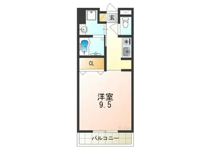 スプルース泉ヶ丘II(1K/1階)の間取り写真