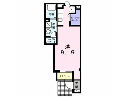 パークレジデンス(1K/1階)の間取り写真