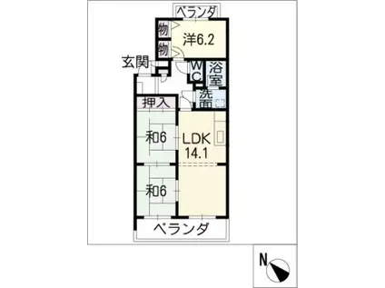 シティ・ライフ神村(3LDK/3階)の間取り写真