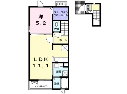 AYS.東赤石 A(1LDK/2階)の間取り写真