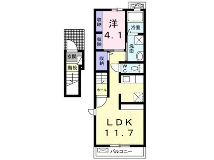 GARDEN日永西II(1LDK/2階)の間取り写真