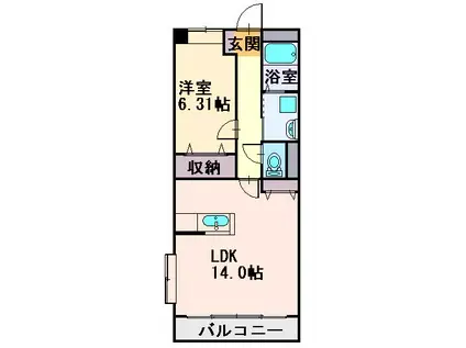 プリマヴェーラ(1LDK/3階)の間取り写真