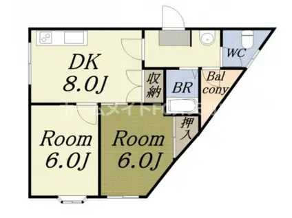 第2共栄マンション(2DK/2階)の間取り写真