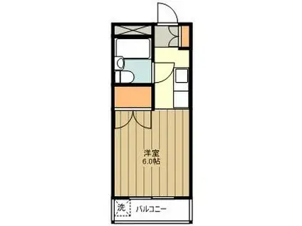 サンアベニュー長淵(1K/1階)の間取り写真