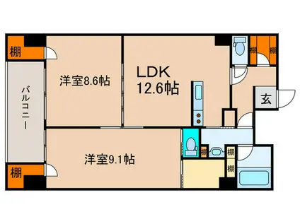 S-FORT知恩院前(2LDK/7階)の間取り写真