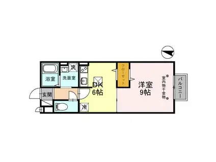 グランシャンブル(1DK/1階)の間取り写真