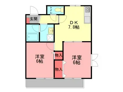 メゾン高田(2DK/1階)の間取り写真