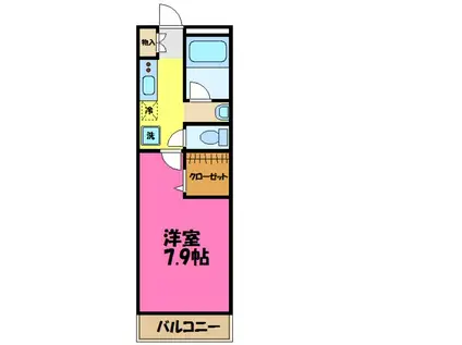 エルコート(1K/1階)の間取り写真