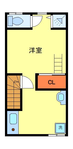 滝山アパート(1DK/2階)の間取り写真