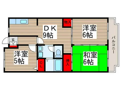 アルシュM(3DK/5階)の間取り写真