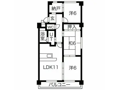 ファミール小幡(3SLDK/1階)の間取り写真