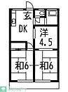 鷹の羽コーポ(3DK/2階)の間取り写真