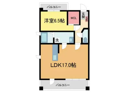 パレス東洋上甲子園(1LDK/4階)の間取り写真