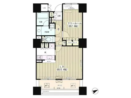 エンブレムコート明石町(1SK/5階)の間取り写真