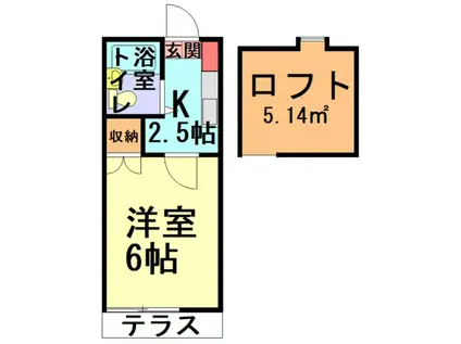 白澤ハイツ(1K/1階)の間取り写真