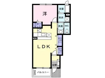 Y・ソナタIII(1LDK/1階)の間取り写真