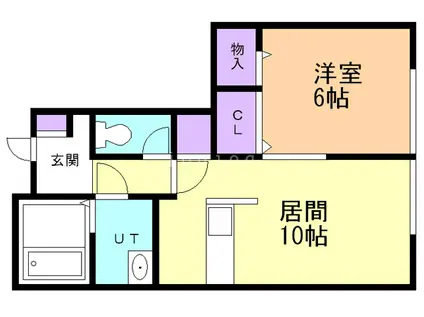 シュエット浜田(1LDK/1階)の間取り写真