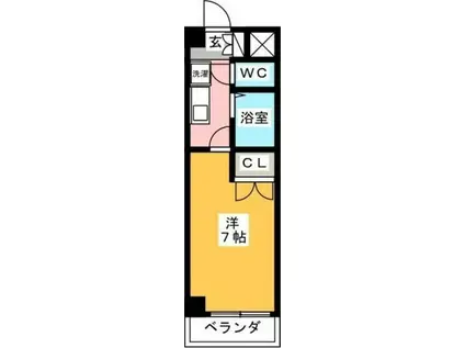 ヴィアルCITY今池(1K/5階)の間取り写真