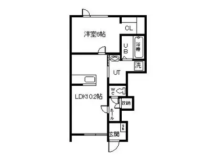 ROOM PUPPY(1LDK/1階)の間取り写真