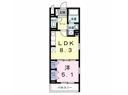 ラ・プレニチュード・アモネーズ(1LDK/2階)の間取り写真