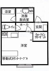 DIイール(ワンルーム/1階)の間取り写真