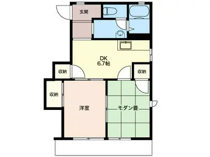 セゾンコスモス II(2DK/1階)の間取り写真
