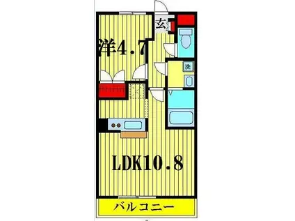 チュラ・ハウスII(1LDK/2階)の間取り写真