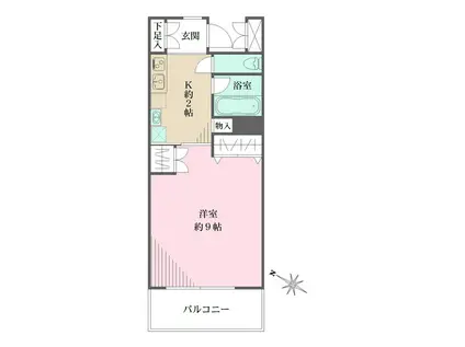 コートアヴェニュー文京本駒込(1K/1階)の間取り写真