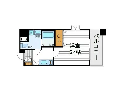 ダイドーメゾン大阪 北堀江(1K/6階)の間取り写真