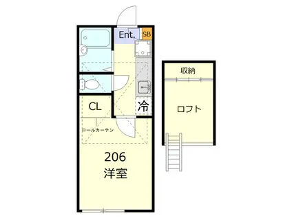 グランドール上北沢(1K/2階)の間取り写真