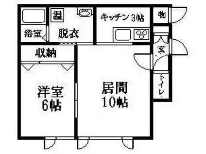 ビリーヴ(1LDK/2階)の間取り写真