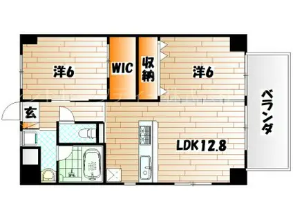 グランドコート時悠館(2LDK/5階)の間取り写真